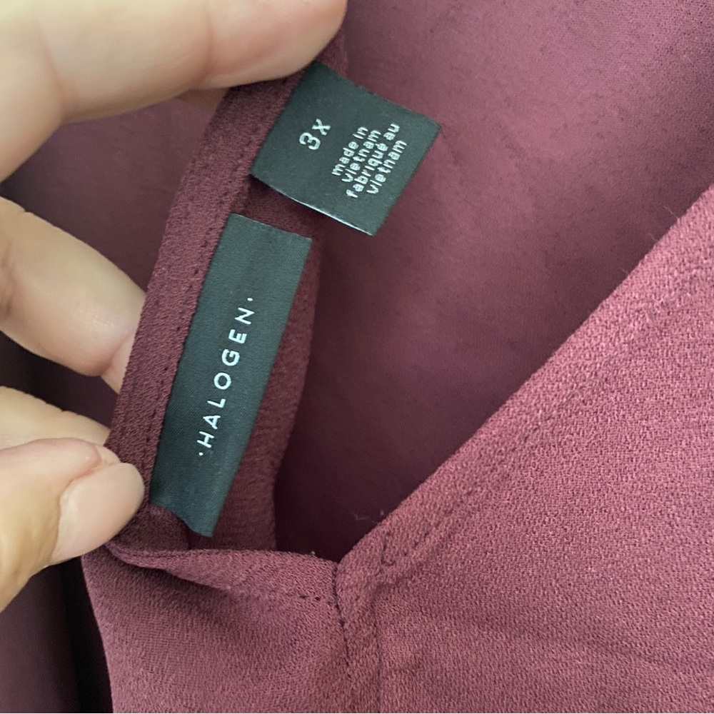Halogen blouse in wine color. - Picture 4 of 4
